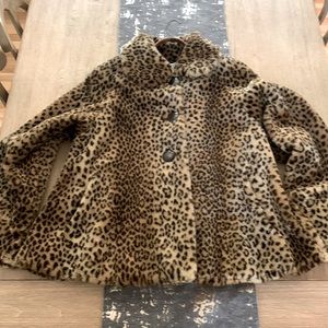 Leopard Faux Fur Swing Coat